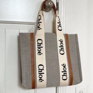 Modern Chloe Logo Canvas Tote